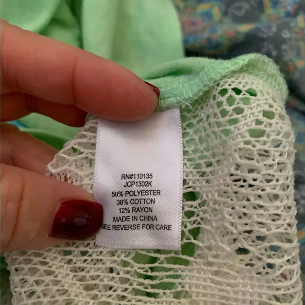 2/$20! Knit Works Long Sleeve Top and Legging Set Mint Green and Gray Size XL